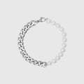 Bracelet Cubain x Perle (Argent)