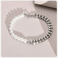 Bracelet Cubain x Perle (Argent)